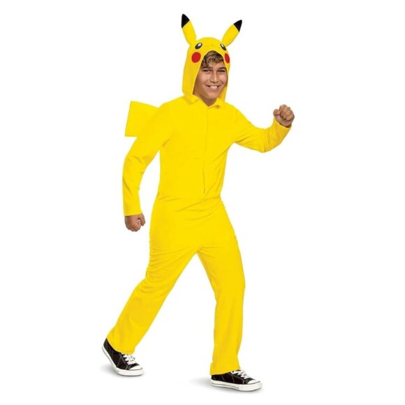 Disguise Pokémon Pikachu Child Unisex Jumpsuit Halloween Costume Size M 7-8 - Picture 1 of 4